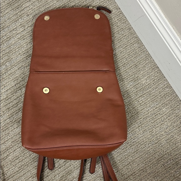 Kelly & Katie Elegant Brown Cognac Faux Leather Backpack - Picture 8 of 10